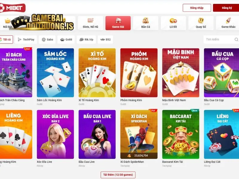Chơi game bài đổi thưởng MIBET yên tâm không lo lừa đảo