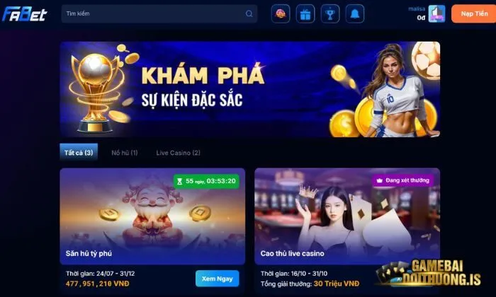 Săn khuyến mãi khủng tại Fabet