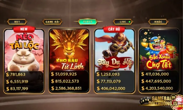 Game bài đổi thưởng VICWIN Slots là một trong những sảnh game được ưa thích nhất