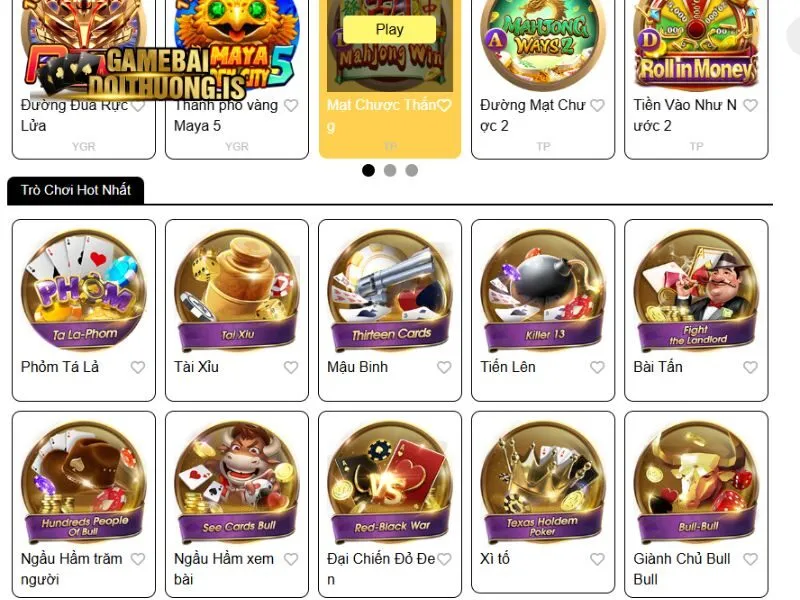 Nhiều game bài hay khác có mặt tại VIN