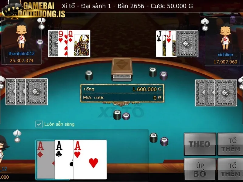 Những tổ hợp bài có trong game xì tố