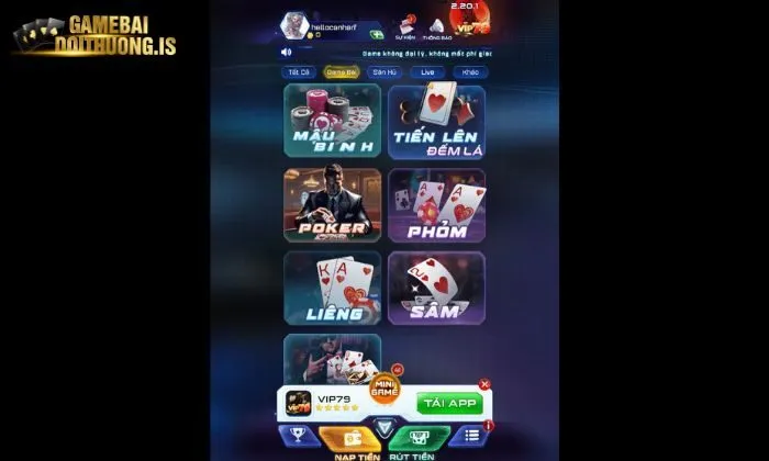 Tham gia Sâm lốc tại Vip79