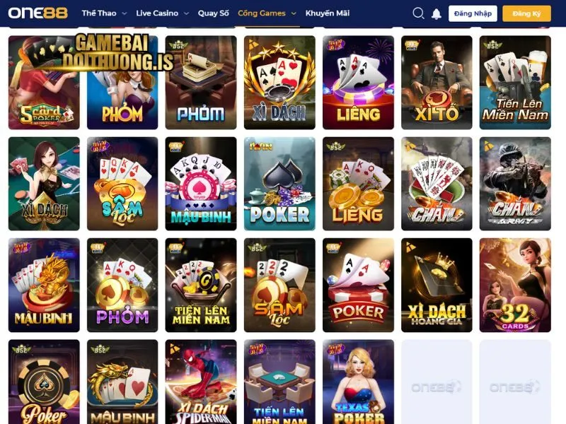 Sảnh game bài One88 thu hút hàng chục ngàn người chơi mỗi ngày