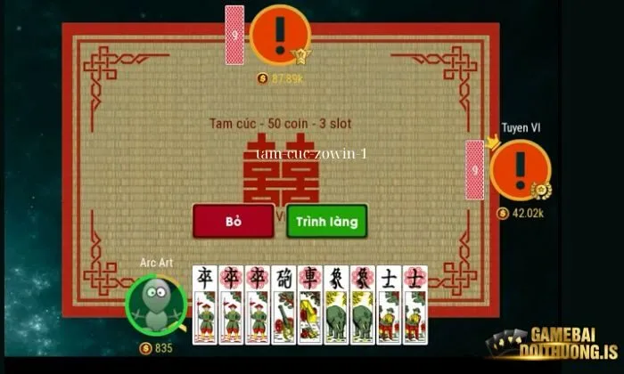 Tam Cúc Zowin Mỗi ván bài là một thử thách đầy kịch tính.