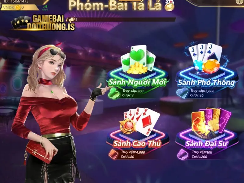 Thoải mái chọn bàn chơi tại sảnh VIN tá lả