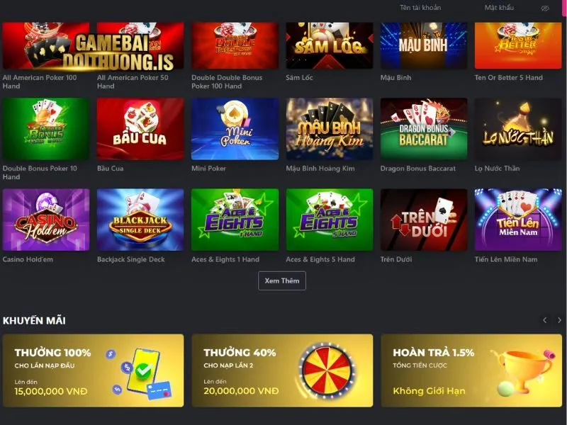 Thoải mái lựa chọn game bài hay tại Nbet