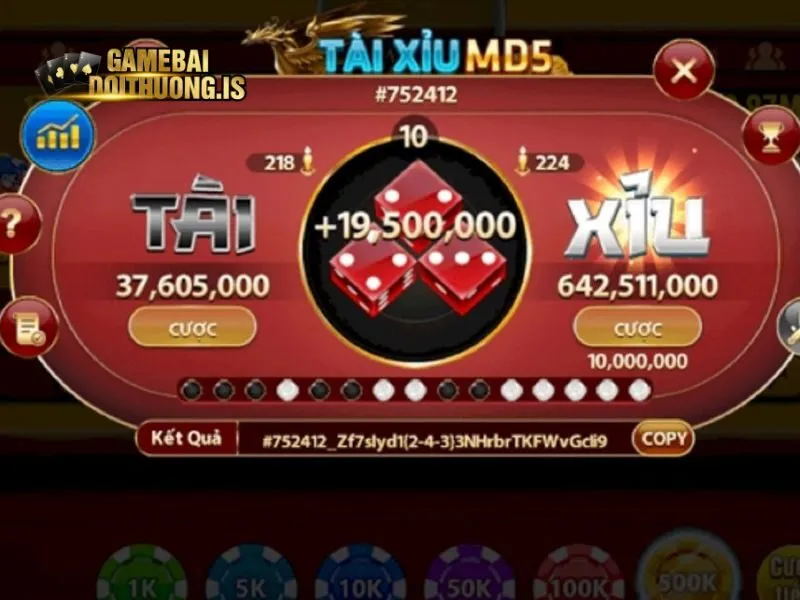 Thuật toán MD5 sử dụng trong tạo kết quả công khai cho mỗi ván Tài xỉu